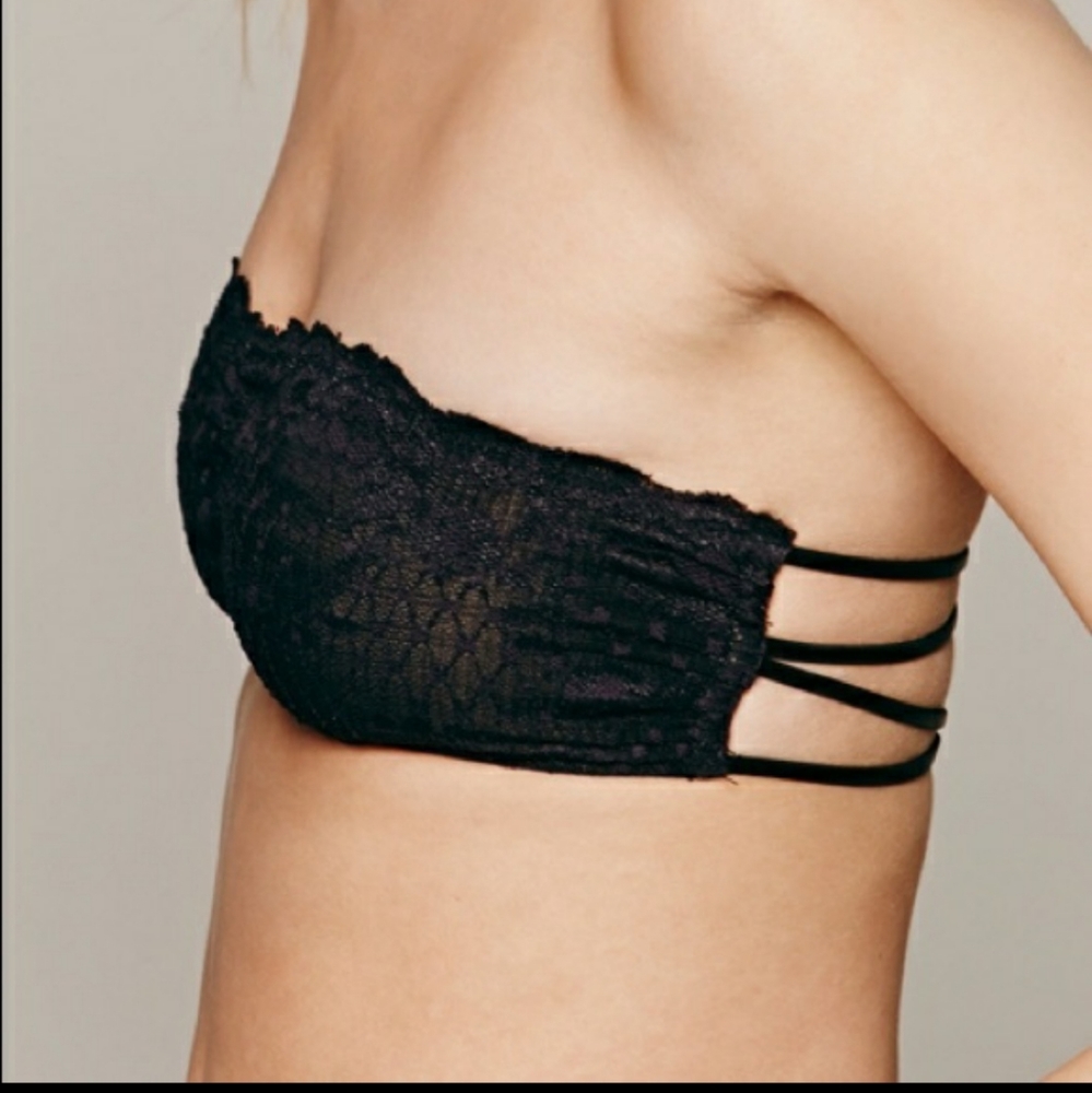 FREE PEOPLE INTIMATES BLACK LACE BANDEAU